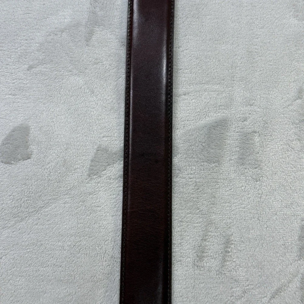 Fossil Genuine Leather Brown Belt Size L Brass Buckle Western Vintage 90s
